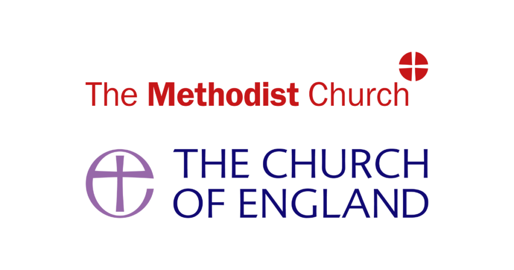 The Methodist Church and the Church of England logo's.